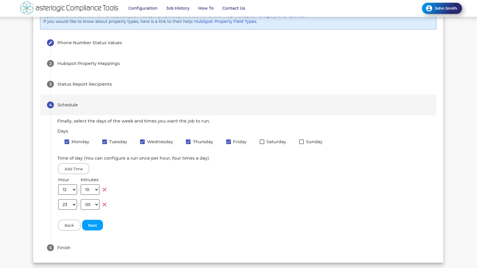 Schedule the process to run at a time convenient for your business.
